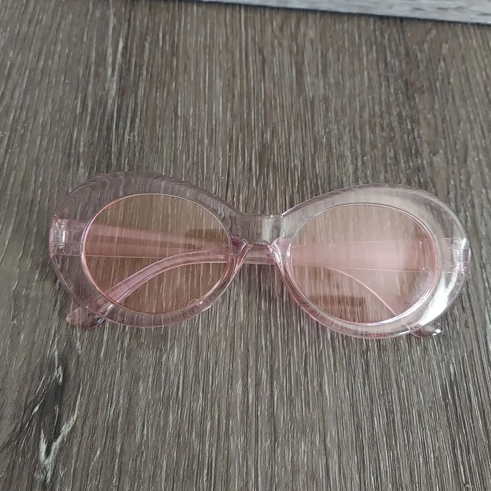 Stylish Pink Oval Sunglasses